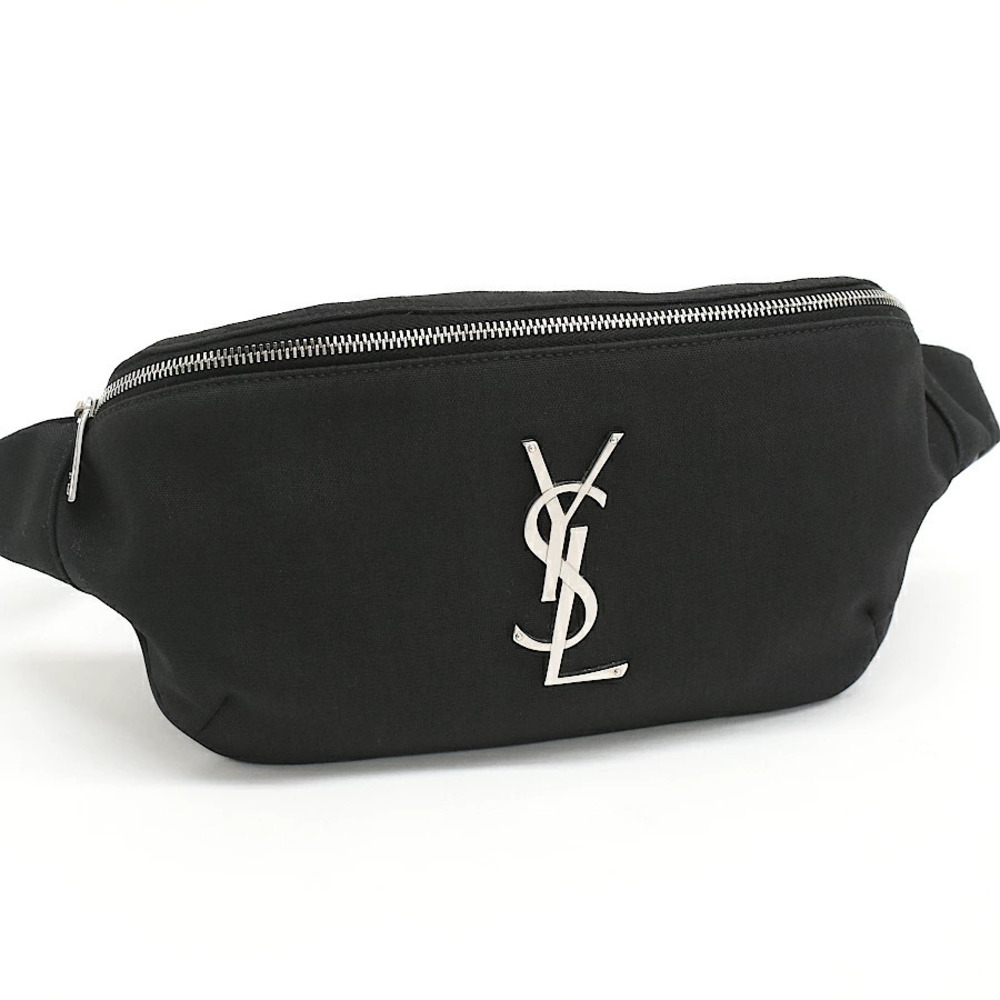 Saint Laurent Paris Belt Bag Cassandra YSL Canvas Black